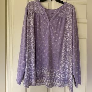 Sonoma Violet White Long Sleeve